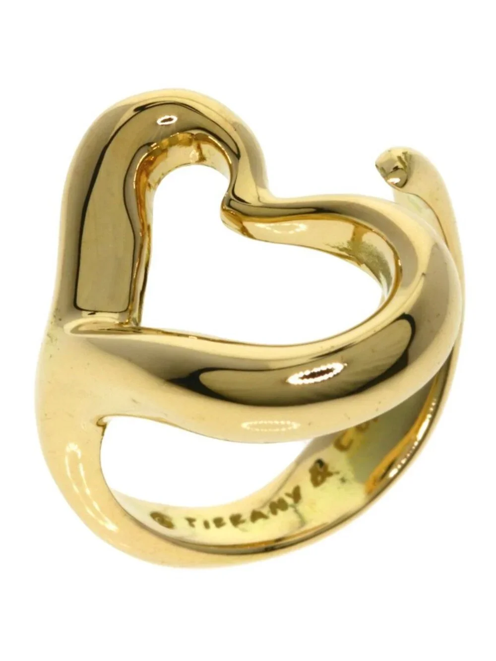 Tiffany & Co Open Heart Ring 18k Yellow Gold